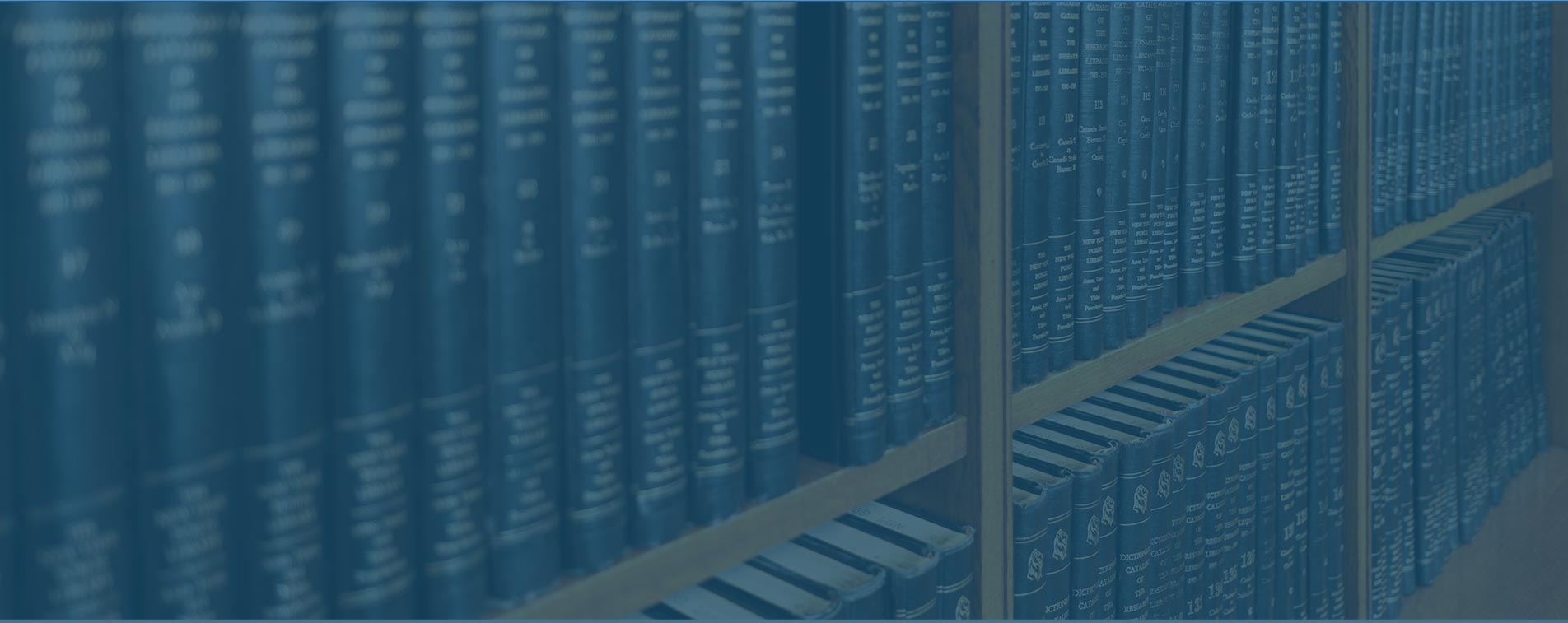 Close up of law library books with navy blue overlay